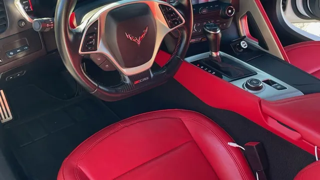 Corvette interior with red leather seats after an interior detail